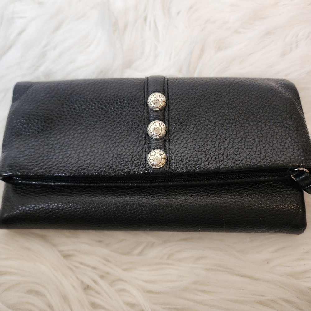 Brighton Nolita Shimmer Black Large Leather Trifold Wallet